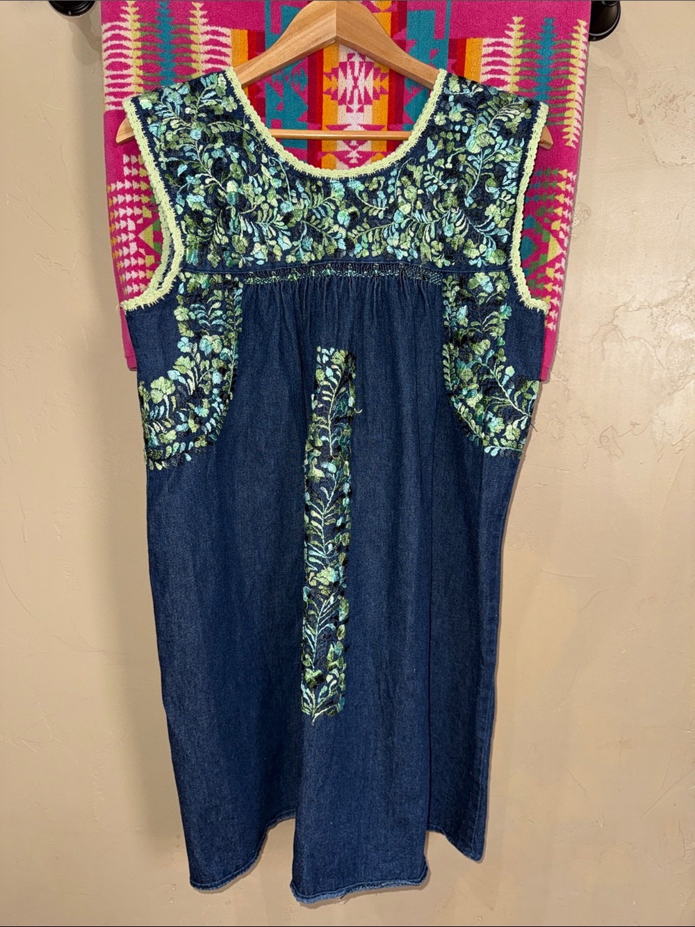 Authentic Mexican Oaxacan dress•Mi Golondrina Flores short dress style-medium